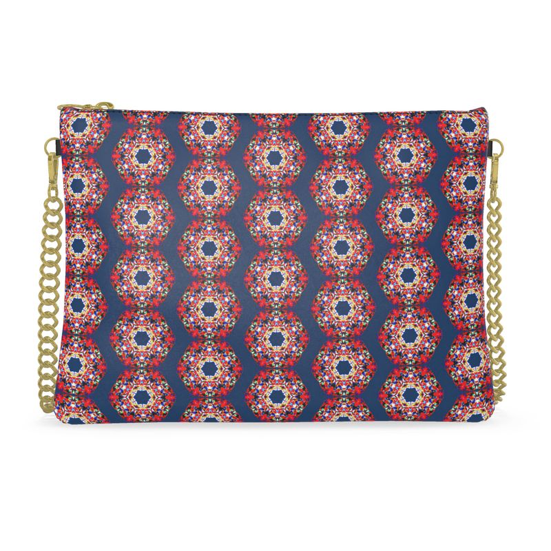 Kaleidoscope in Electric Blue Leather Crossbody Bag