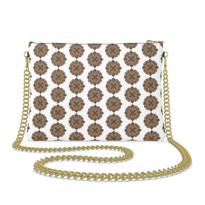 Medallion White & Green Leather Crossbody