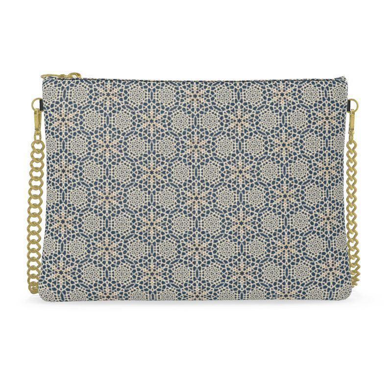 Indigo Jaali Tile Leather Crossbody