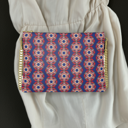 Kaleidoscope in Electric Blue Leather Crossbody Bag
